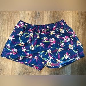 Patagonia Barely Baggies 2.5” inseam blue purple indigo floral tropical XS